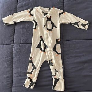 Monica + Andy Organic Cotton Double Zip Sleeper with Penguin Print